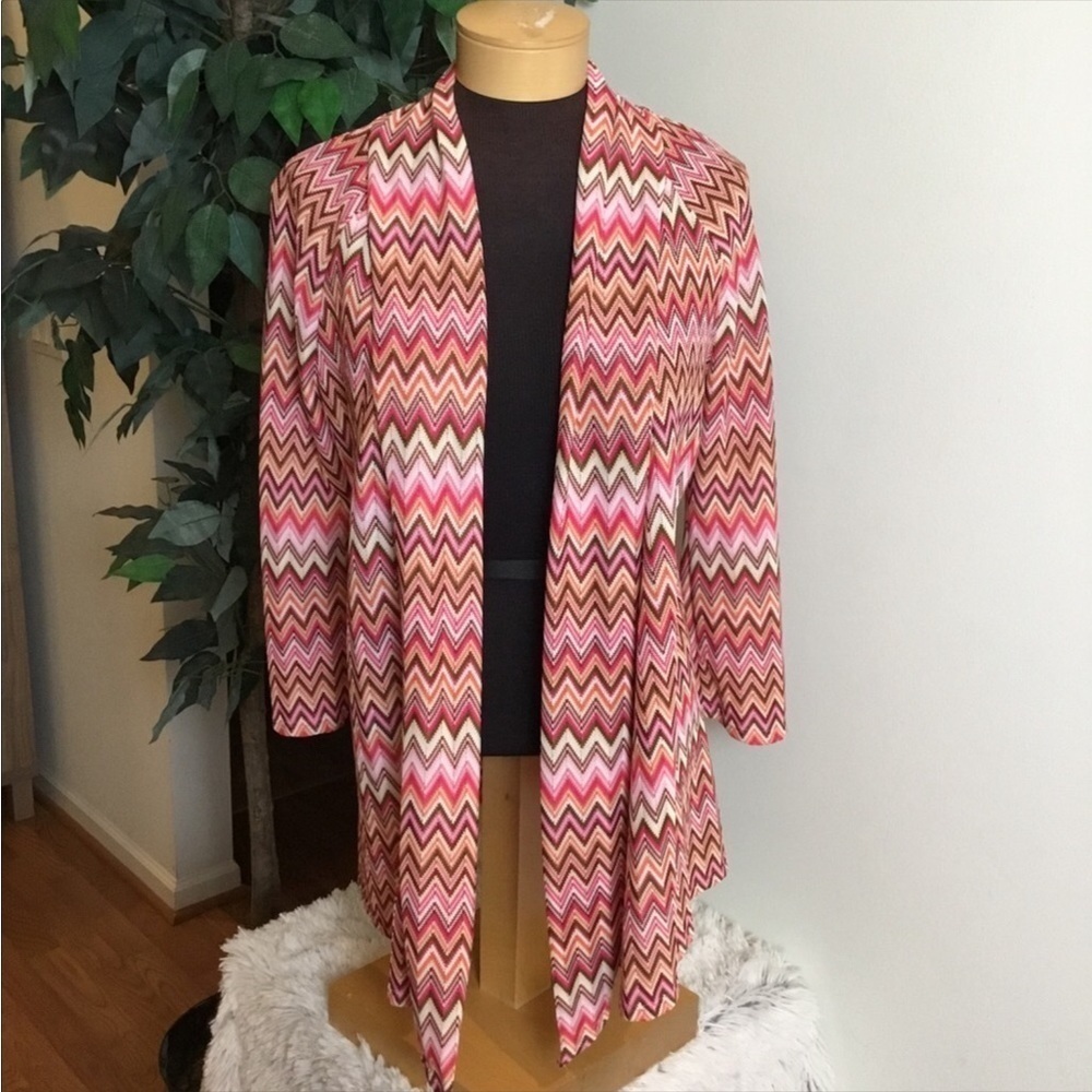 NOTATIONS L multi color lighter weight cardigan no stains or tears
